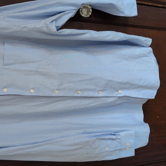 Pronto Ummo Classic Blue Long Sleeve Button Up Shirt Non Iron 20  36/37Tall - Picture 3 of 6